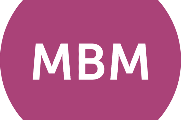 MBM Logo of a purple circle with white letters M B M