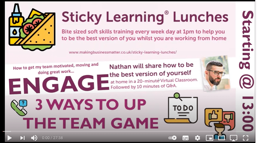 Screenshot of sticky learning lunch