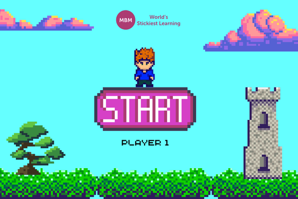 Cartoon game screen with Start Player one and avatar