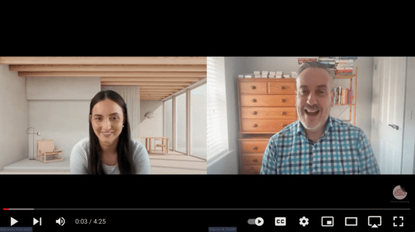 Video screenshot of Adrianna and Darren Smith talking about presentation skills training